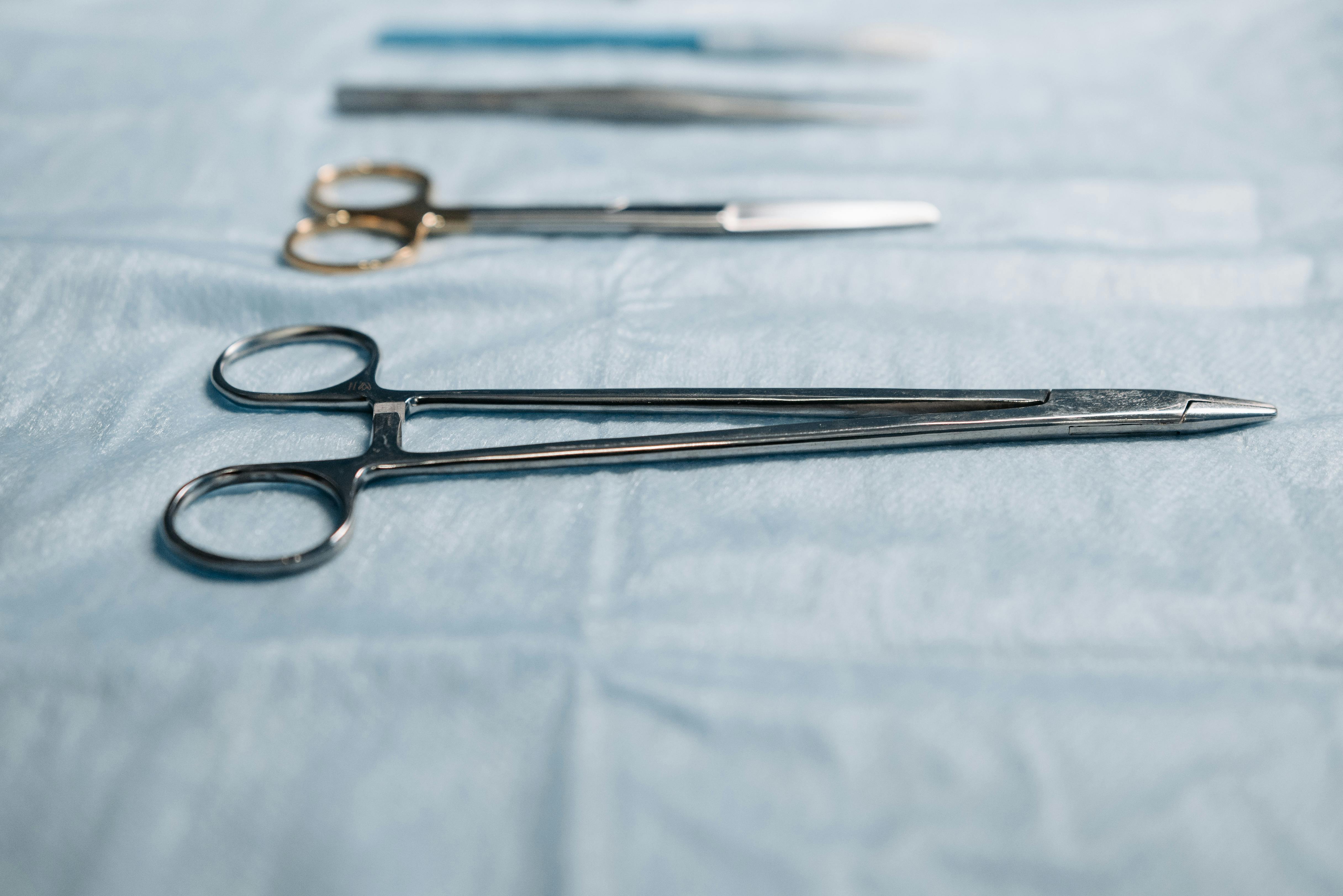 Close-up of a surgical instrument with fine details